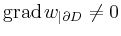 $ \operatorname{grad}w_{\vert\partial D}\ne 0$