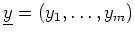 $ \mbox{$\underline{y}=(y_1,\dots,y_m)$}$