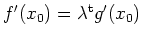 $ \mbox{$f'(x_0) = \lambda^\text{t} g'(x_0)$}$