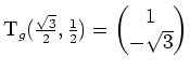 $ \mbox{$\text{T}_g(\frac{\sqrt 3}{2},\frac{1}{2}) =
\begin{pmatrix}1\\  -\sqrt{3}\end{pmatrix}$}$
