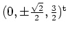 $ \mbox{$(0,\pm\frac{\sqrt 2}{2},\frac{3}{2})^\text{t}$}$