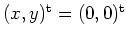 $ \mbox{$(x,y)^\text{t} = (0,0)^\text{t}$}$