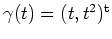 $ \mbox{$\gamma(t)=(t,t^2)^\text{t}$}$