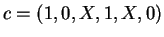 $ \mbox{$c=(1,0,X,1,X,0)$}$